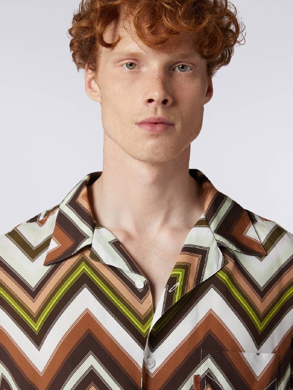 Missoni Camicia a maniche corte in viscosa con stampa chevron Promozione Limitata