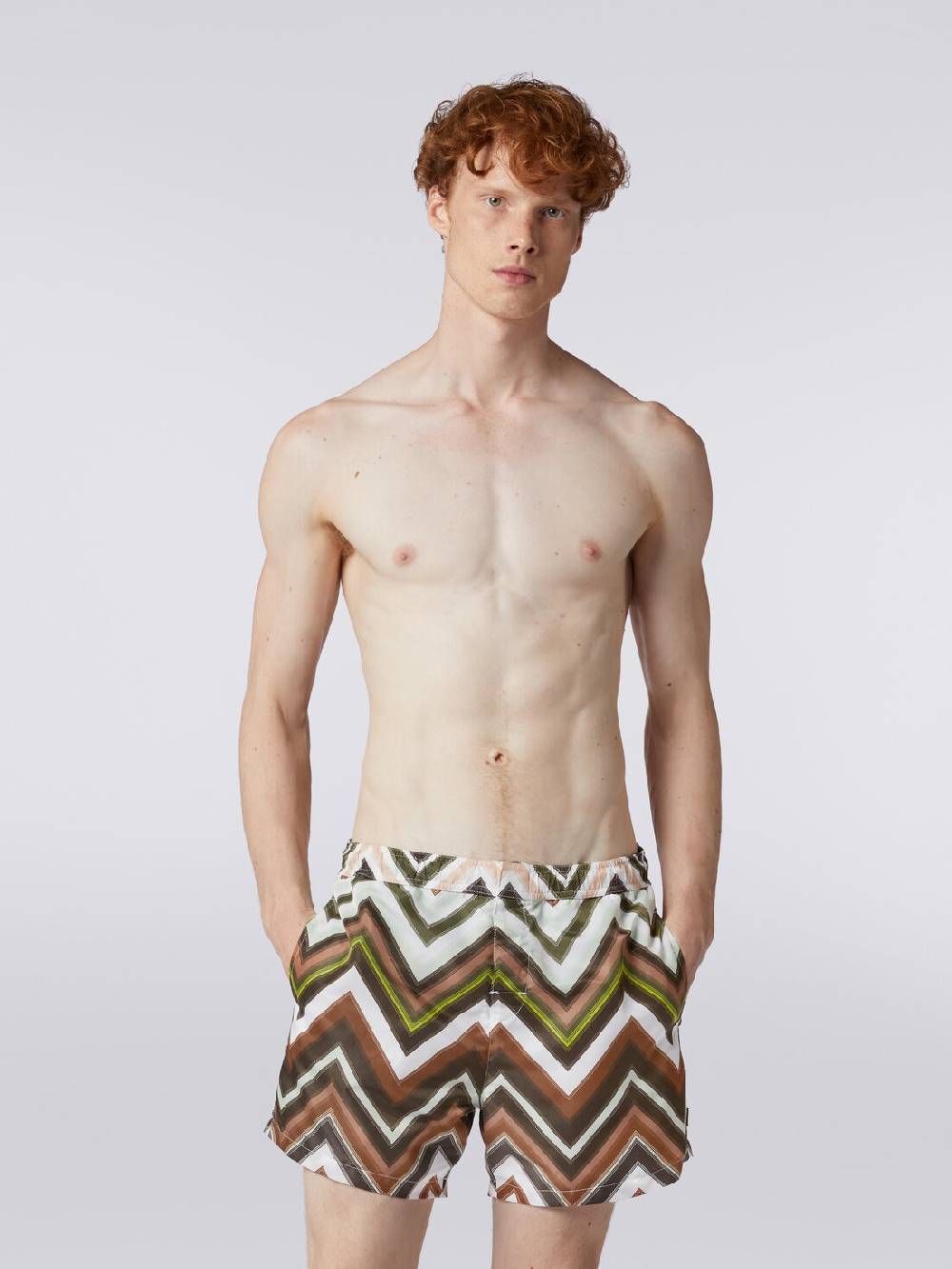 Missoni Boxer mare in nylon con macro-zig zag in gradazione Fino Al -60%