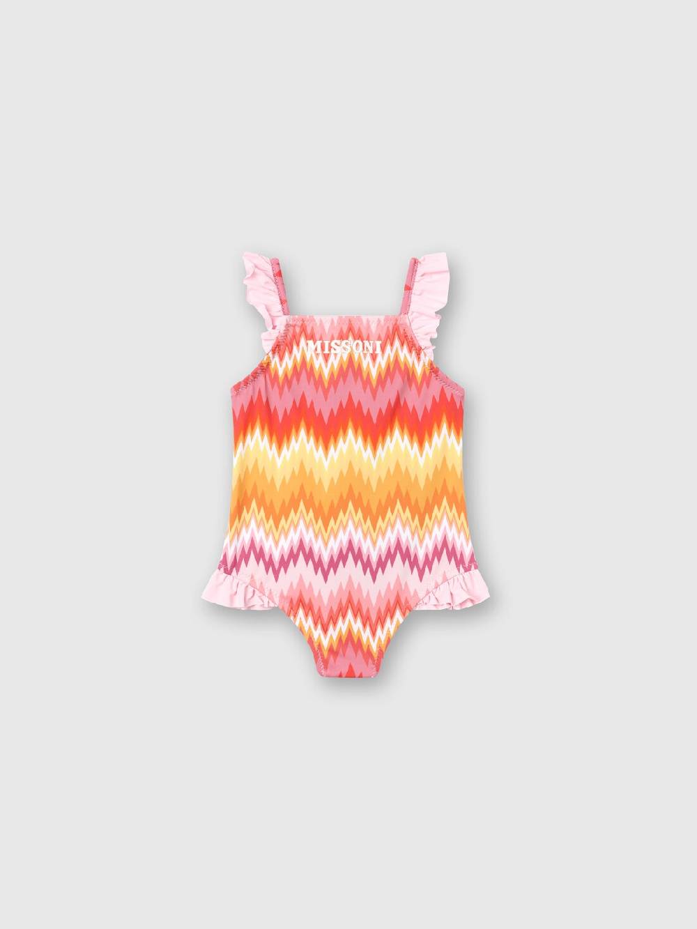 Missoni Costume intero chevron con volant e logo Convenienza