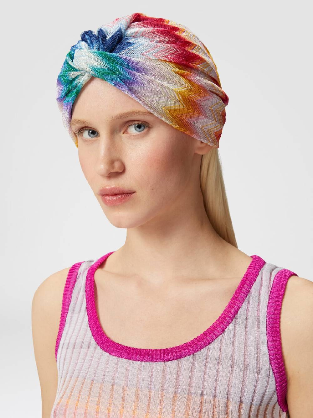 Missoni Turbante in viscosa chevron con lamé Offerte