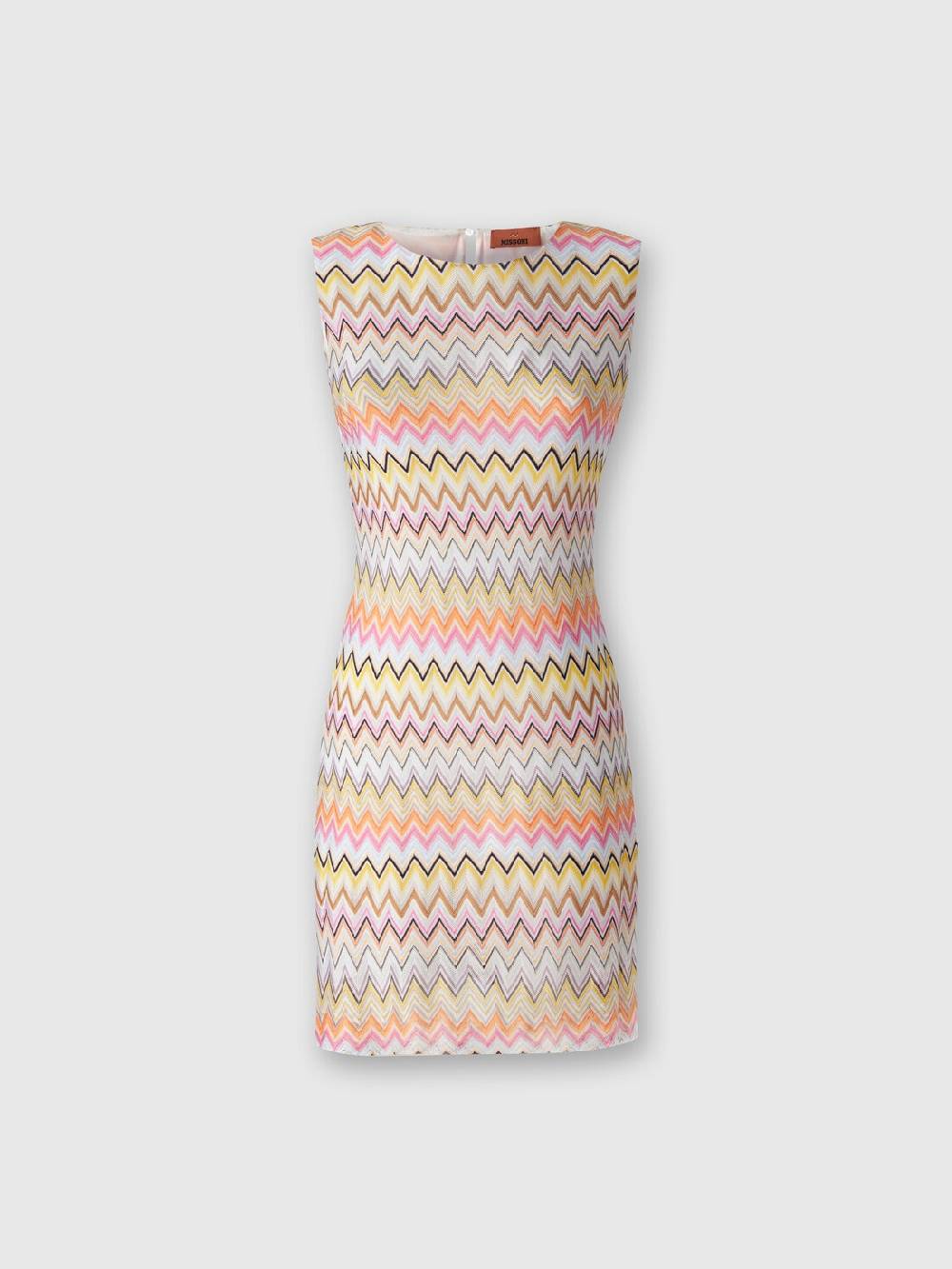 Missoni Mini-abito senza maniche in viscosa zig zag Nuovo
