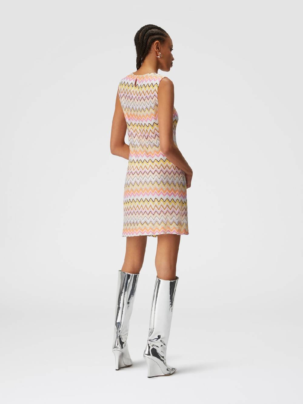 Missoni Mini-abito senza maniche in viscosa zig zag Nuovo