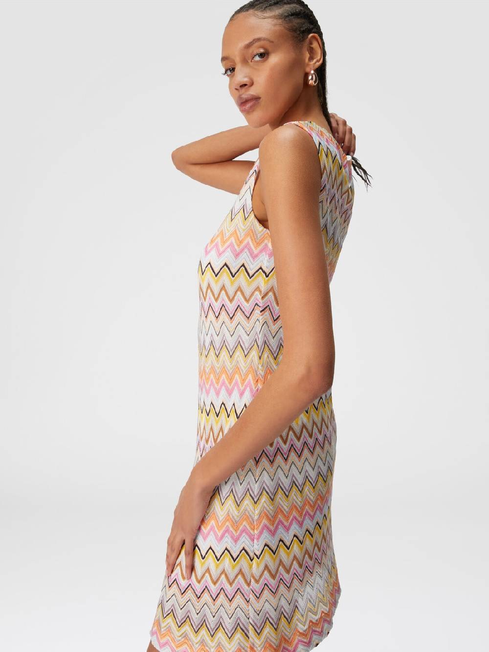 Missoni Mini-abito senza maniche in viscosa zig zag Nuovo