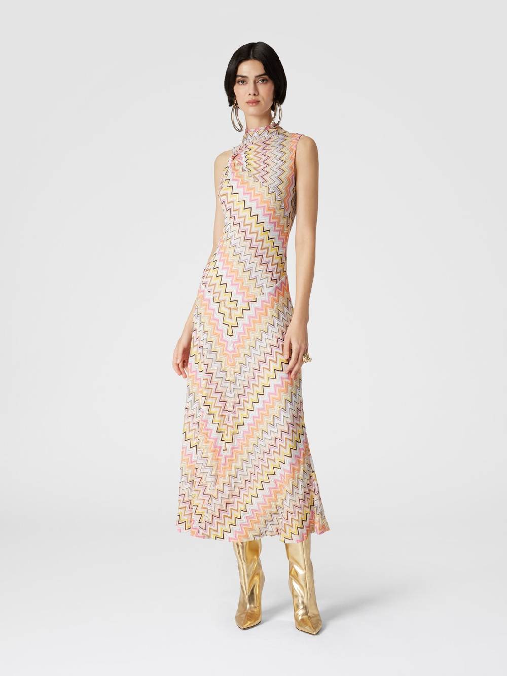 Missoni Abito lungo senza maniche con scollatura arricciata Vendita