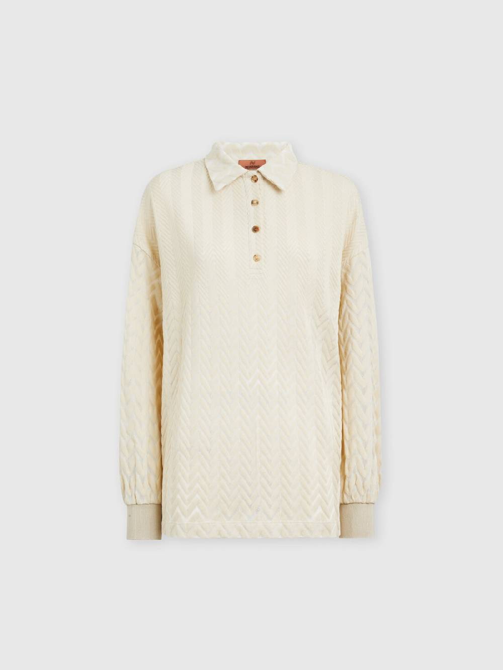 Missoni Polo a maniche lunghe con chevron tono su tono Promozione