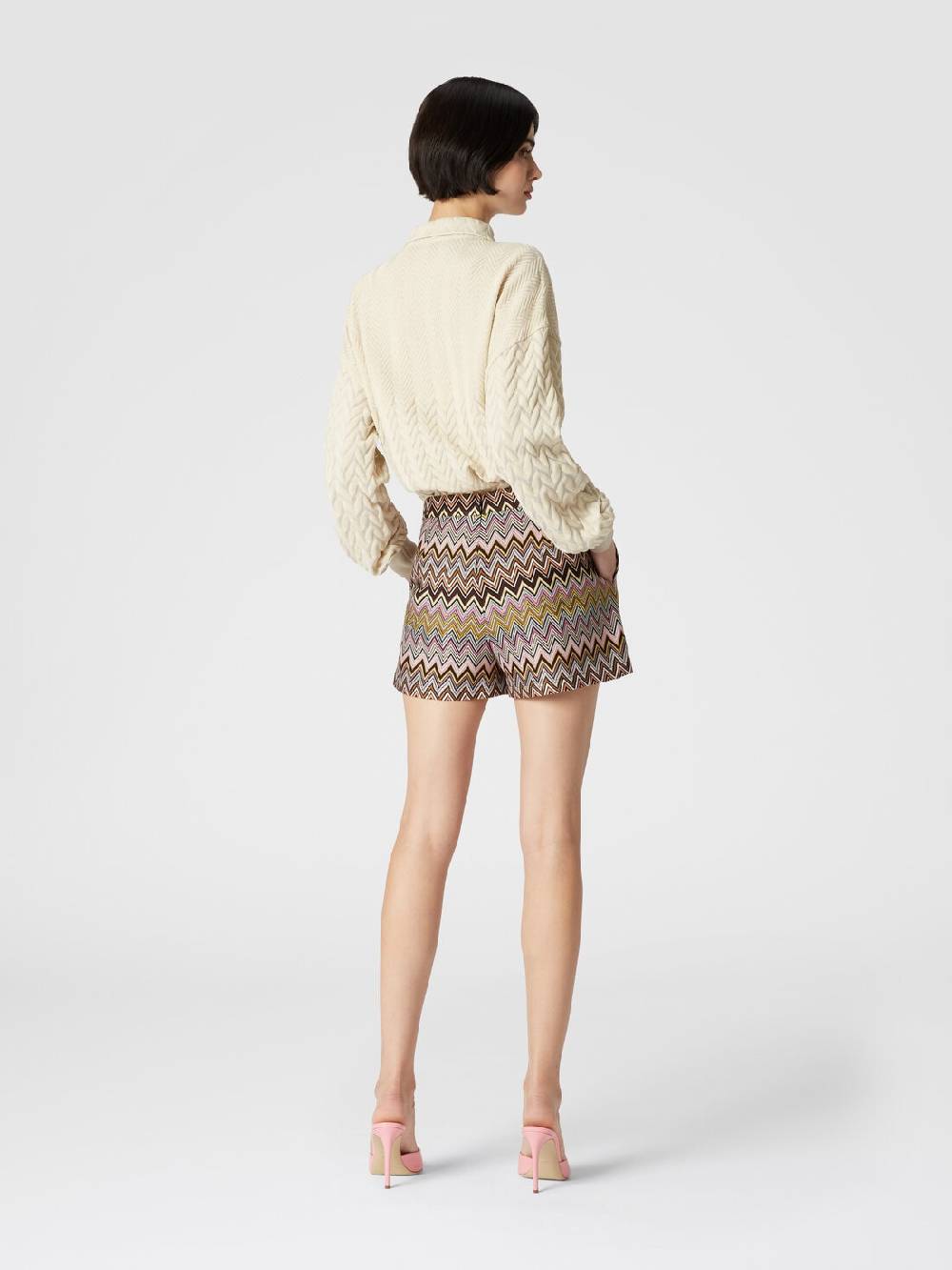 Missoni Polo a maniche lunghe con chevron tono su tono Promozione