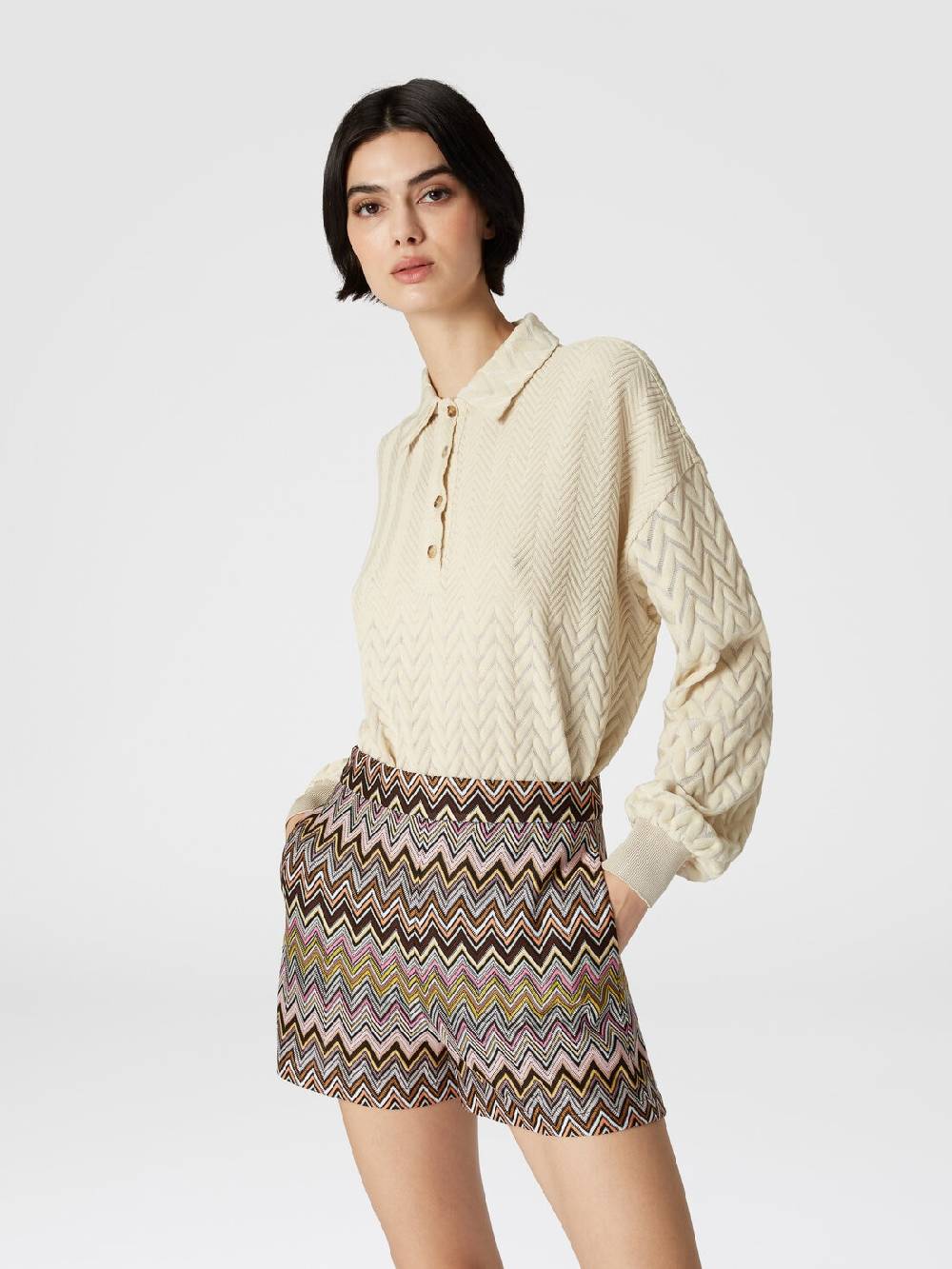 Missoni Shorts in viscosa zig zag Spedizione Gratuita