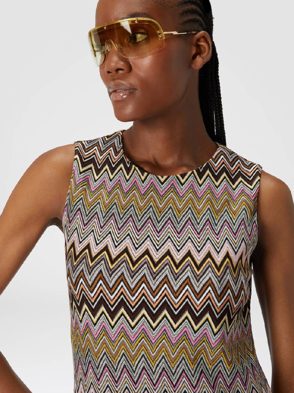Missoni Mini-abito senza maniche in viscosa zig zag Pezzi Unici