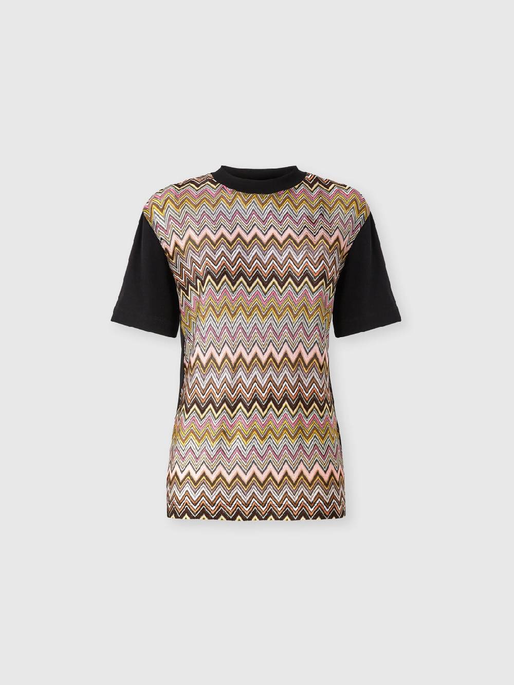 Missoni T-shirt in jersey di cotone con inserti chevron Soddisfazione Garantita