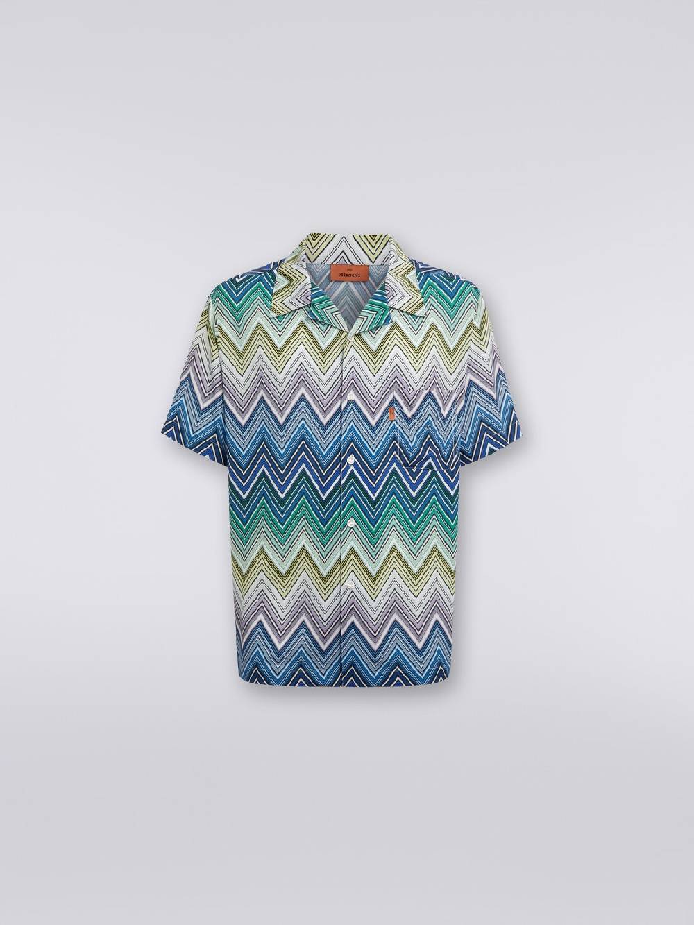 Missoni Camicia a maniche corte in viscosa con stampa macro zig zag Qualità Garantita