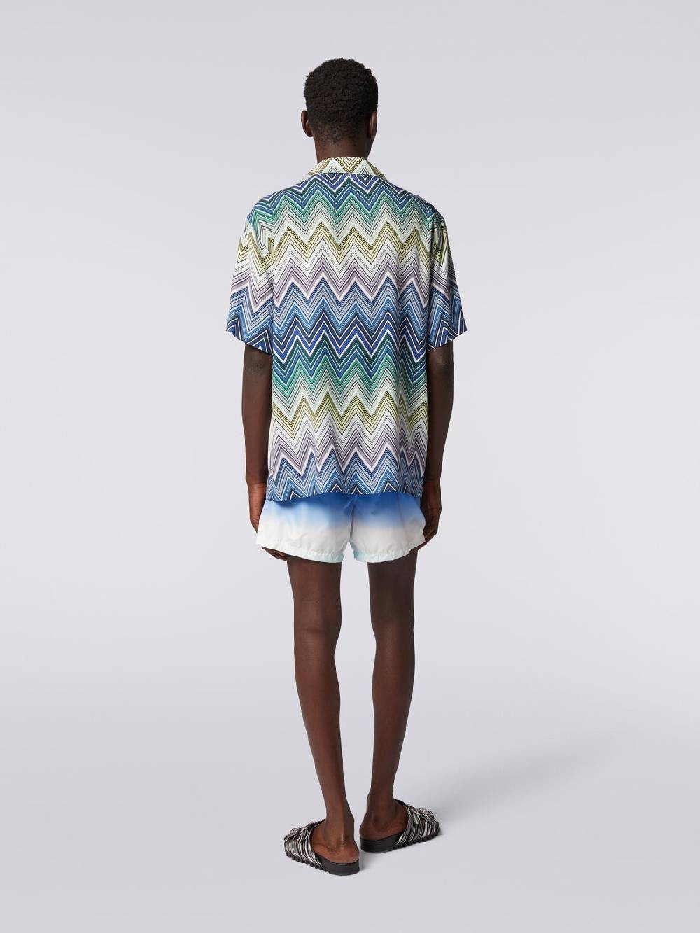 Missoni Camicia a maniche corte in viscosa con stampa macro zig zag Qualità Garantita