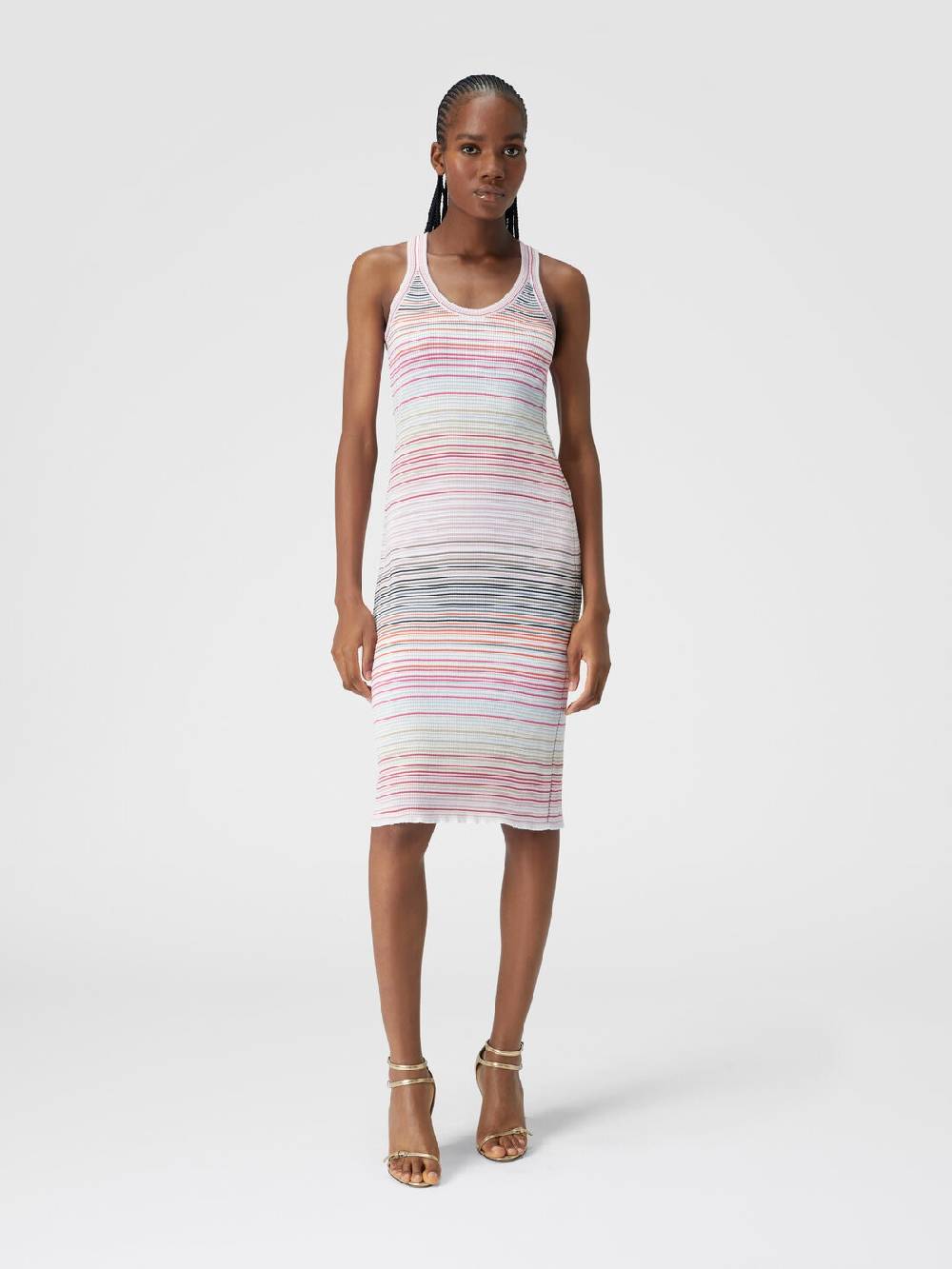 Missoni Abito lungo a righe in cotone e viscosa Consegna Veloce