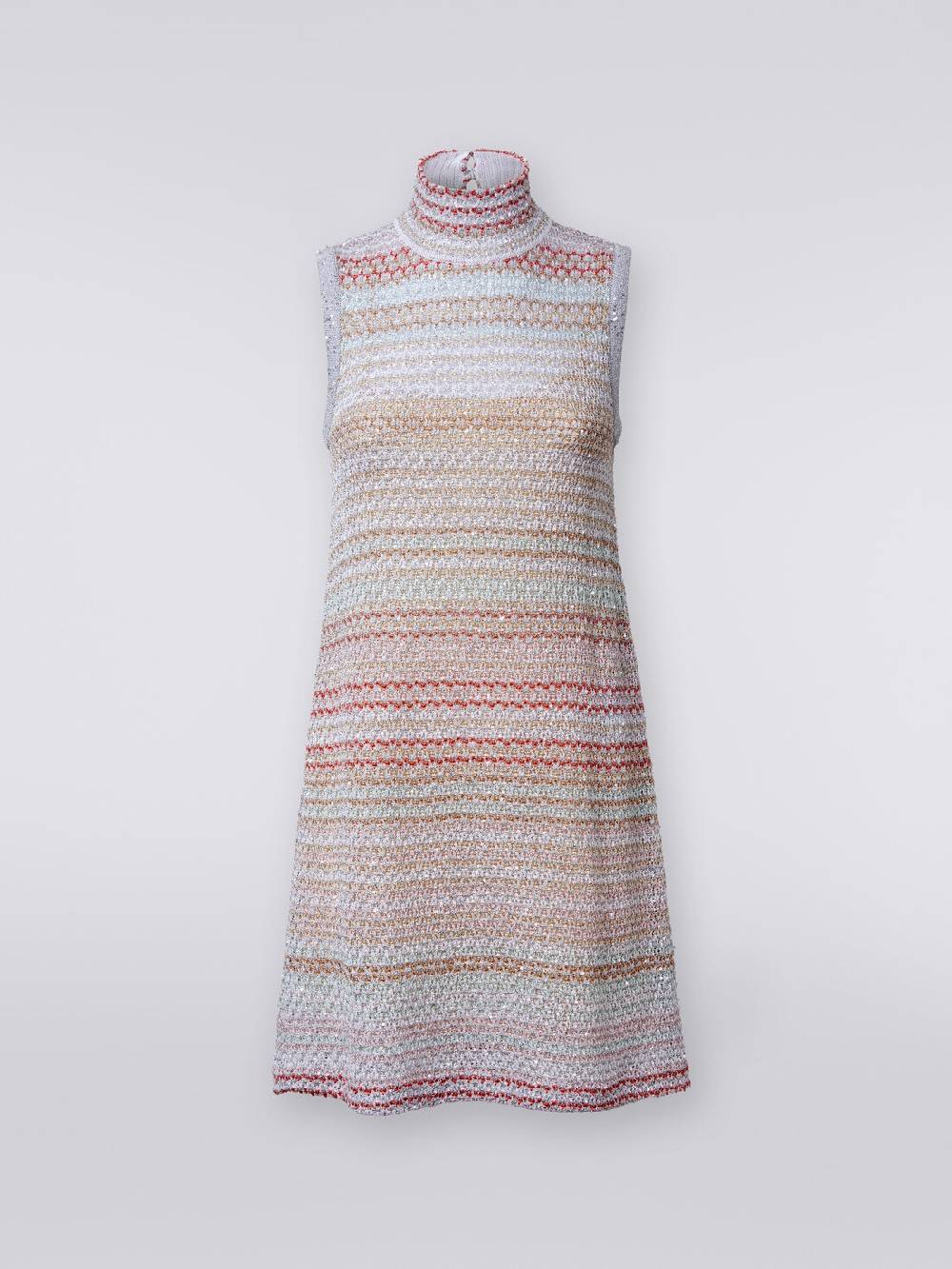 Missoni Mini-abito in maglia a rete con collo alto e applicazione di paillettes Affare Del Giorno