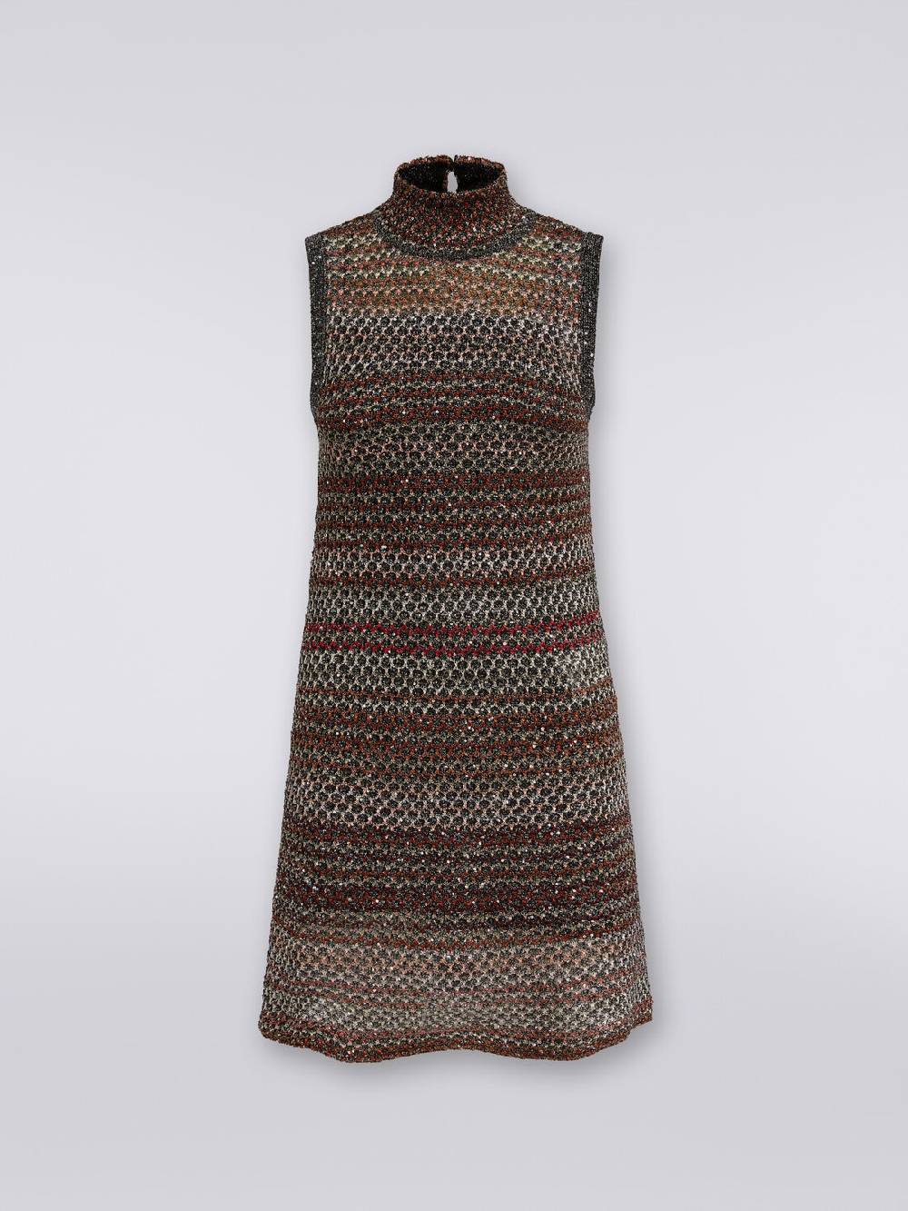 Missoni Mini-abito in maglia a rete con collo alto e applicazione di paillettes Prezzo Ridotto