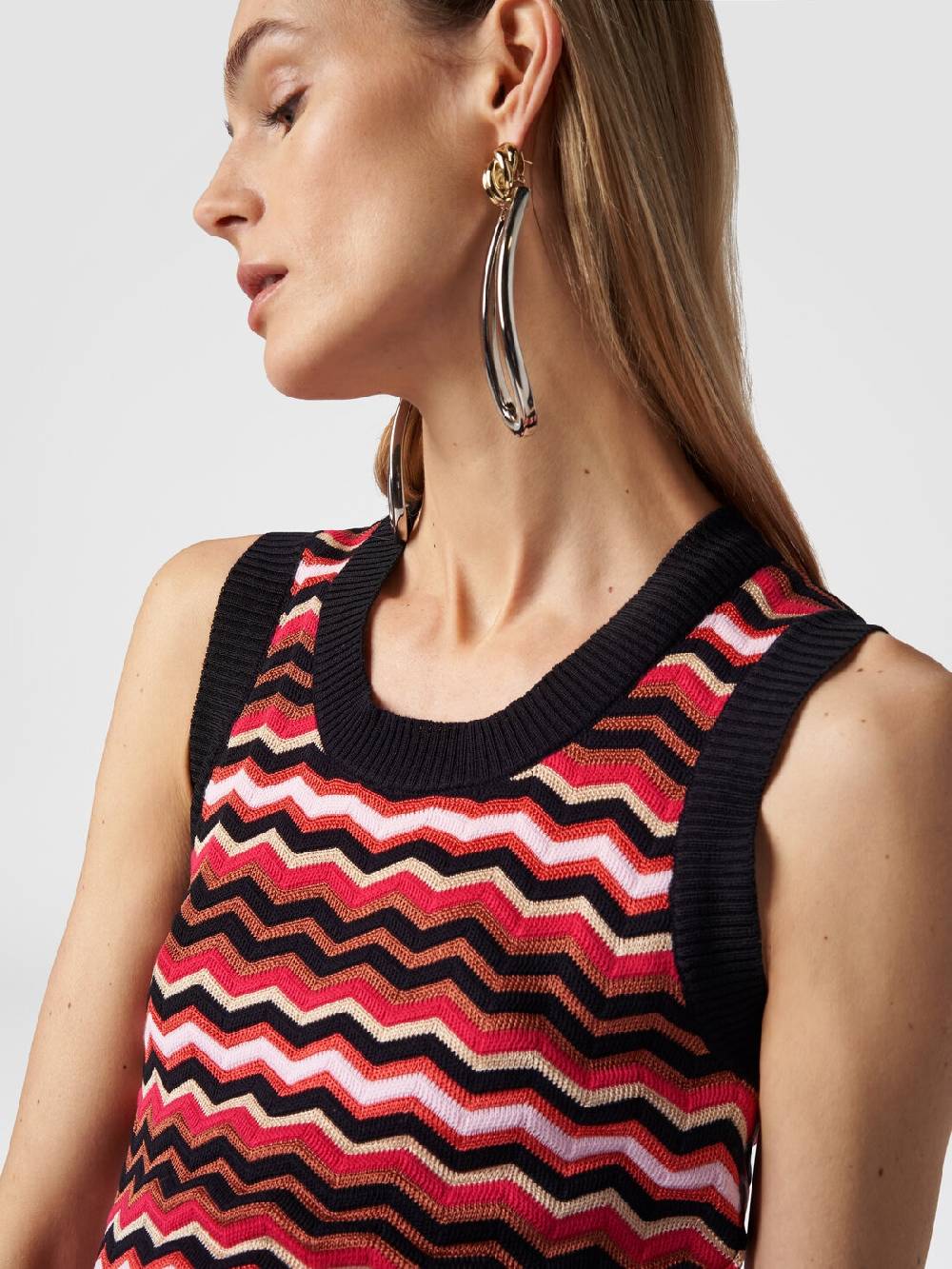 Missoni Abito senza maniche in maglia zig zag Sottocosto