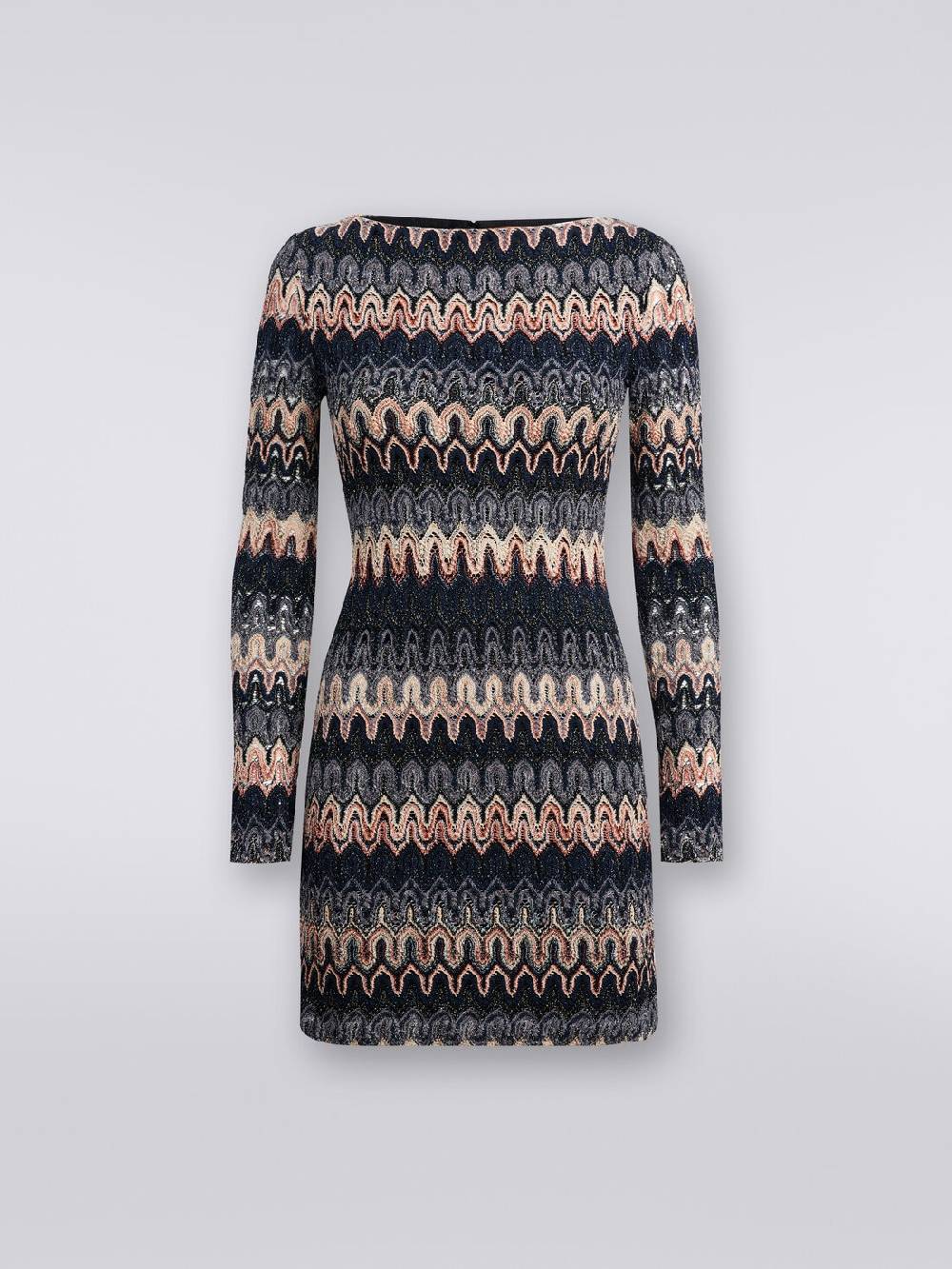 Missoni Mini-abito a maniche lunghe in misto viscosa motivo a onde Convenienza