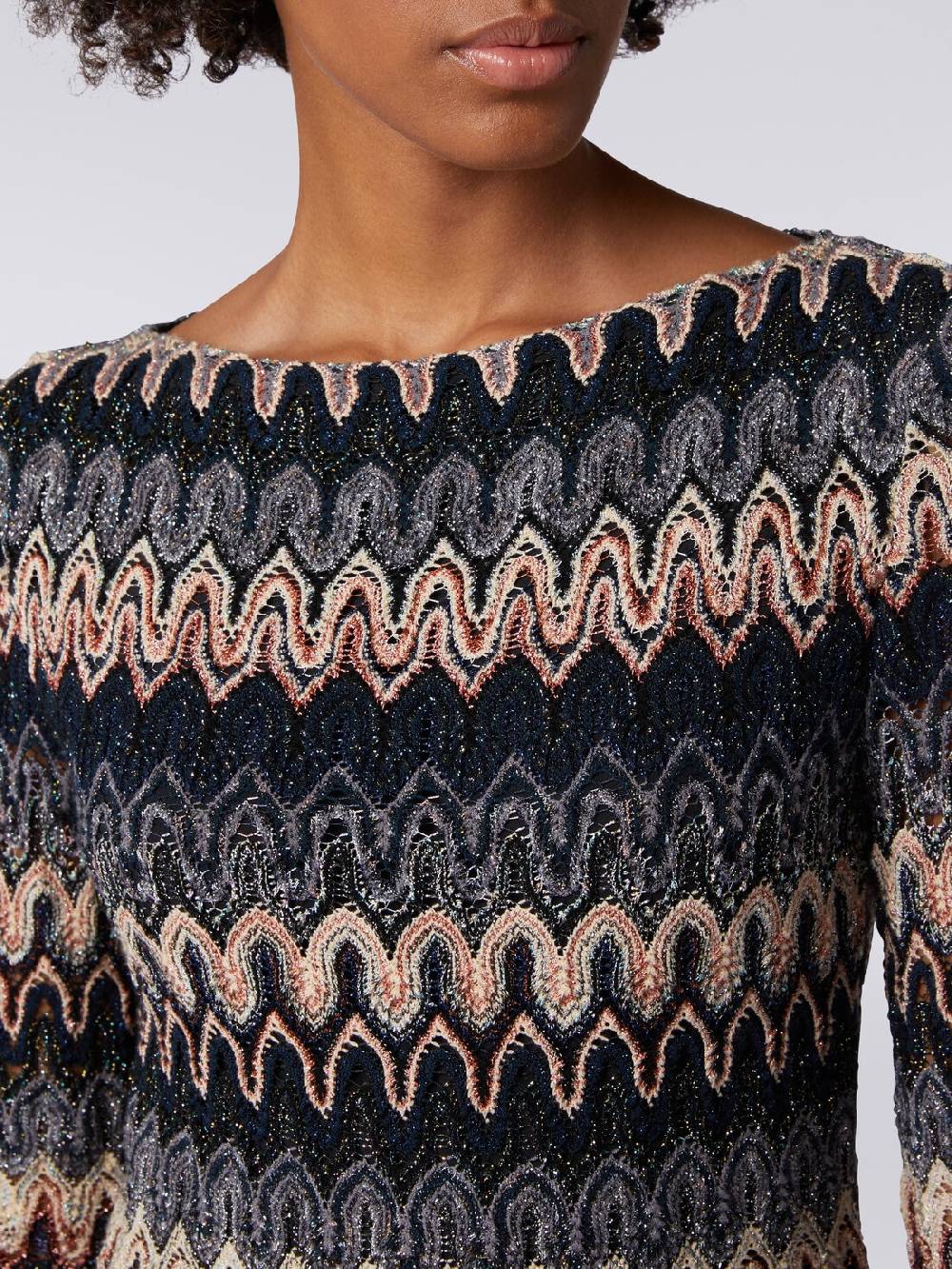 Missoni Mini-abito a maniche lunghe in misto viscosa motivo a onde Convenienza