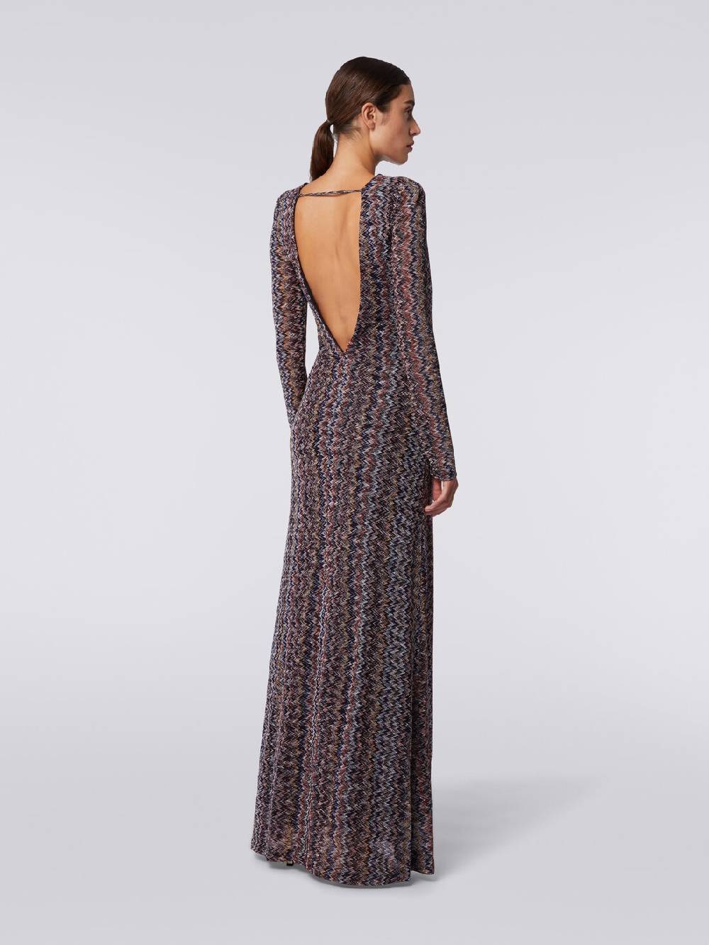 Missoni Abito lungo con scollatura a V posteriore in viscosa chevron con lurex Novità