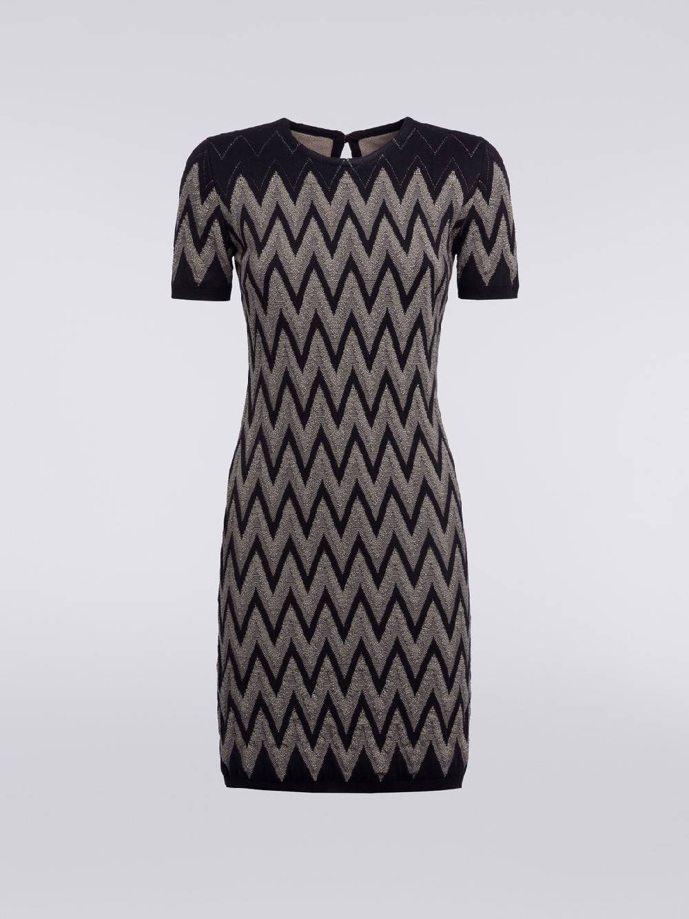 Missoni Abito girocollo in cotone chevron con lurex Presa