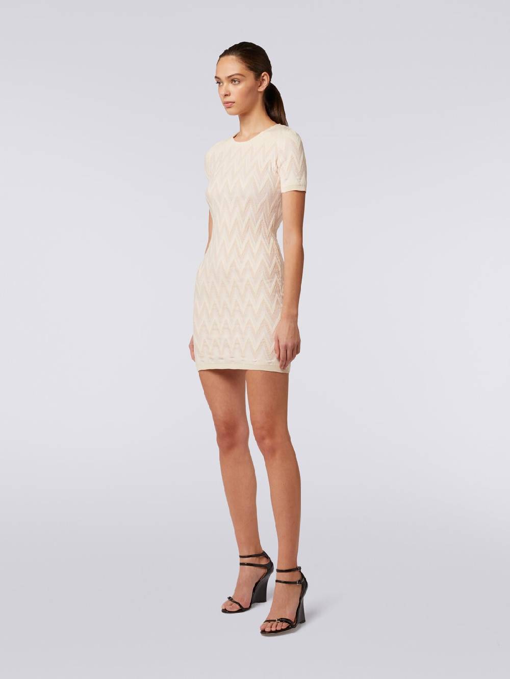 Missoni Abito girocollo in cotone chevron con lurex Sconto