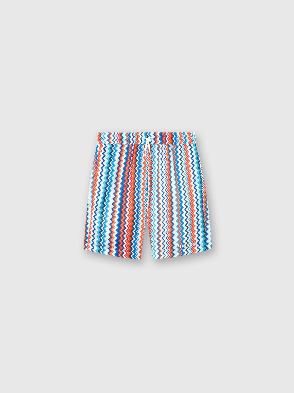 Missoni Boxer mare con stampa zig zag e logo In Linea
