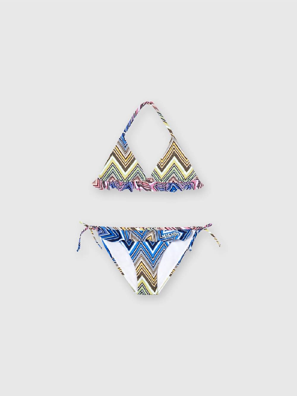 Missoni Bikini chevron con volant e scritta logo Vendita