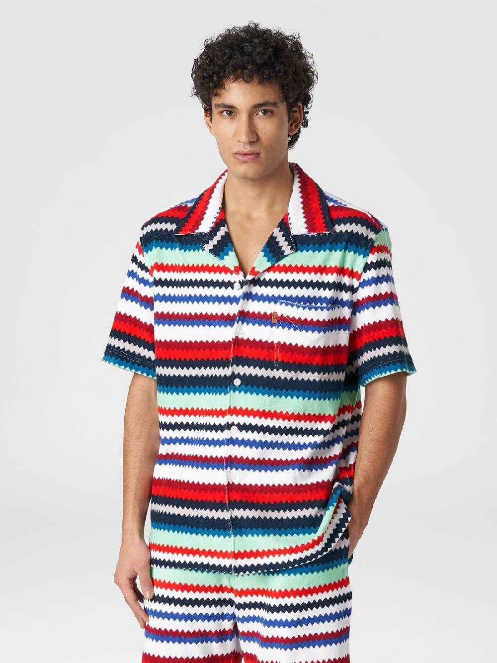 Missoni Camicia a maniche corte modello bowling in spugna zig zag Qualità Garantita