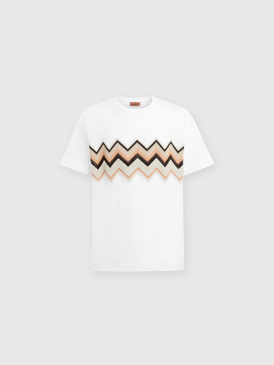 Missoni T-shirt in jersey di cotone con ricamo zig zag Consegna Veloce