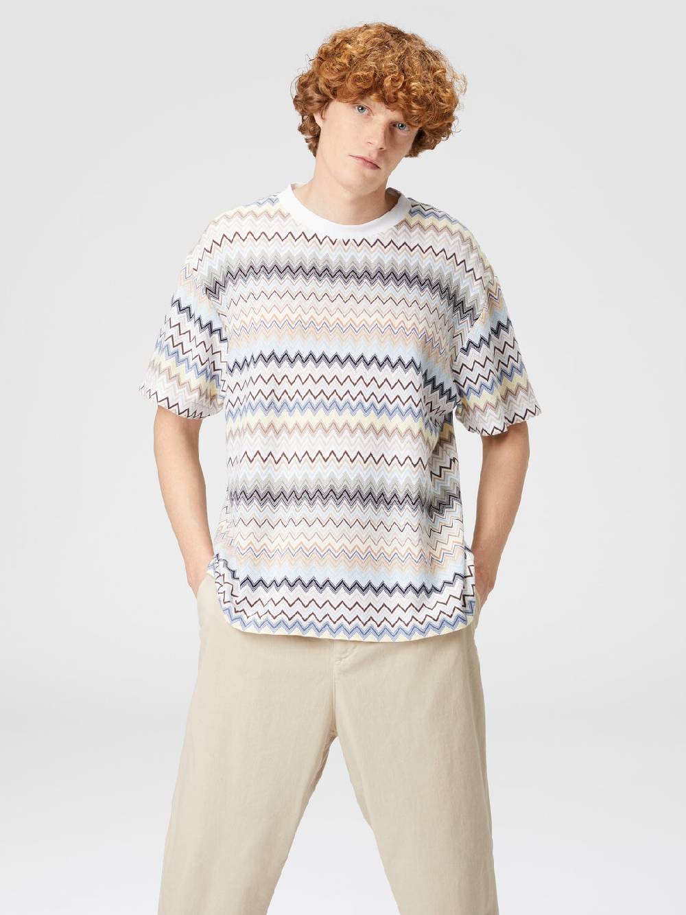 Missoni T-shirt con motivo zig zag e logo posteriore Promozione Limitata