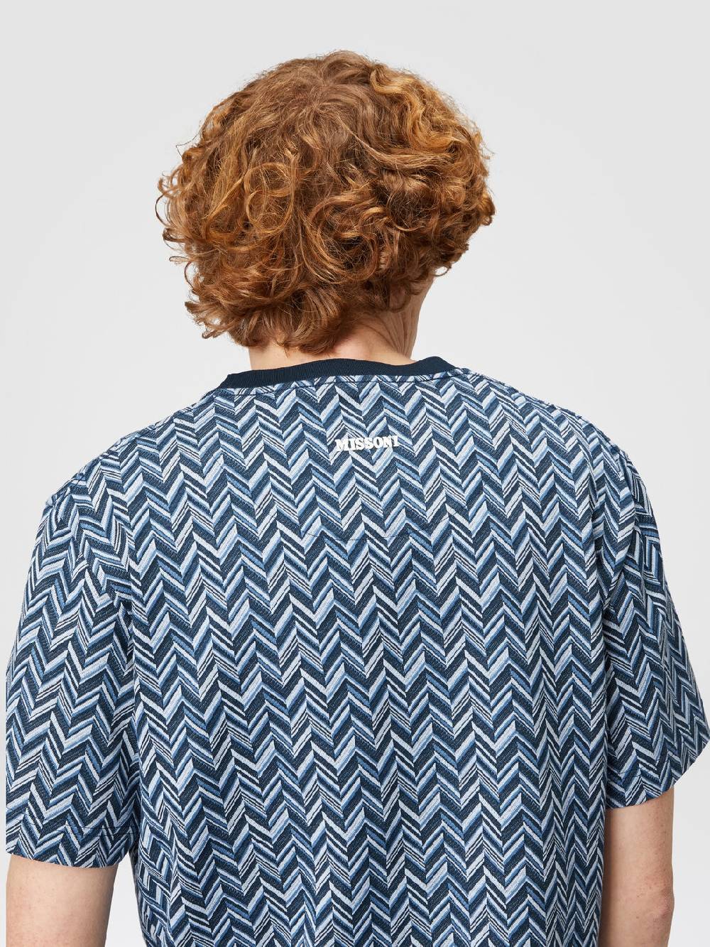 Missoni T-shirt in jersey di cotone jacquard zig zag Fino Al -60%