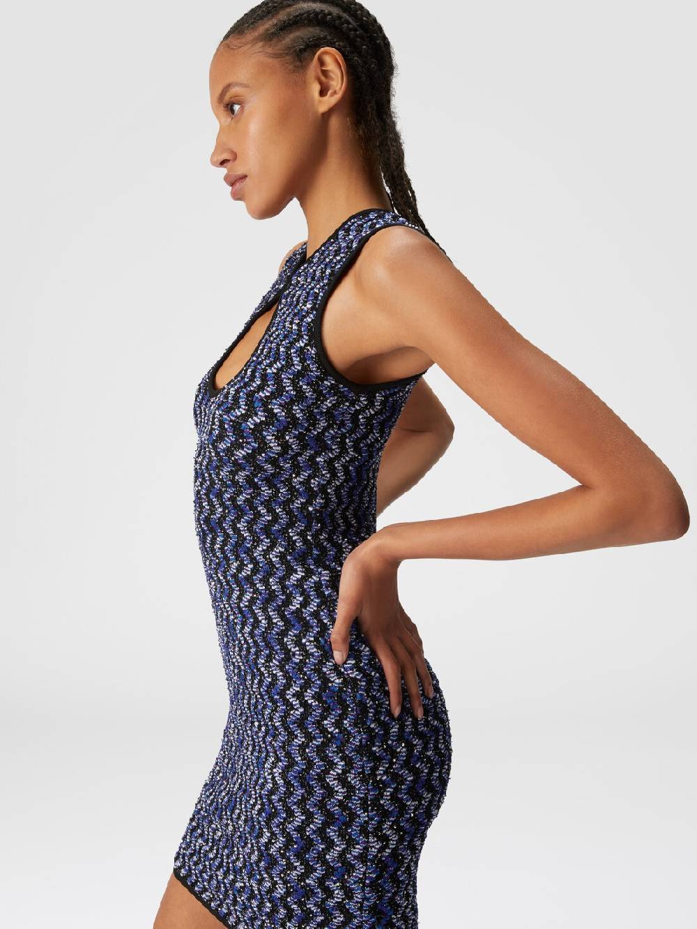 Missoni Mini-abito senza maniche zig zag con paillettes Shopping Online