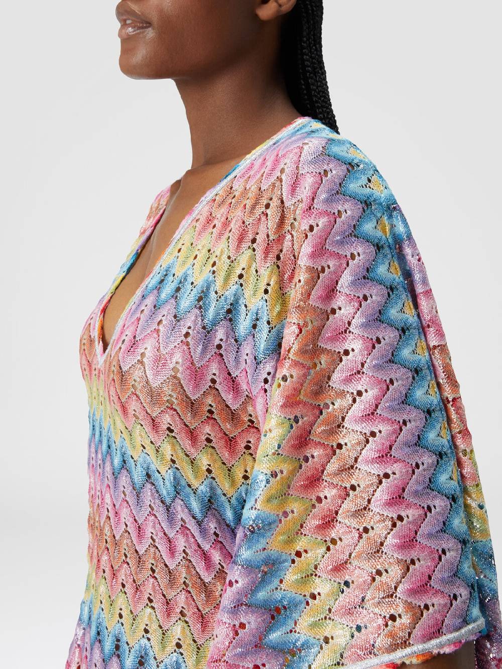 Missoni Caftano copricostume lungo in pizzo spalmato Prezzo Ridotto