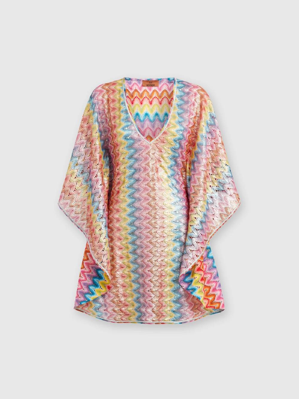 Missoni Caftano copricostume corto in pizzo spalmato Sottocosto