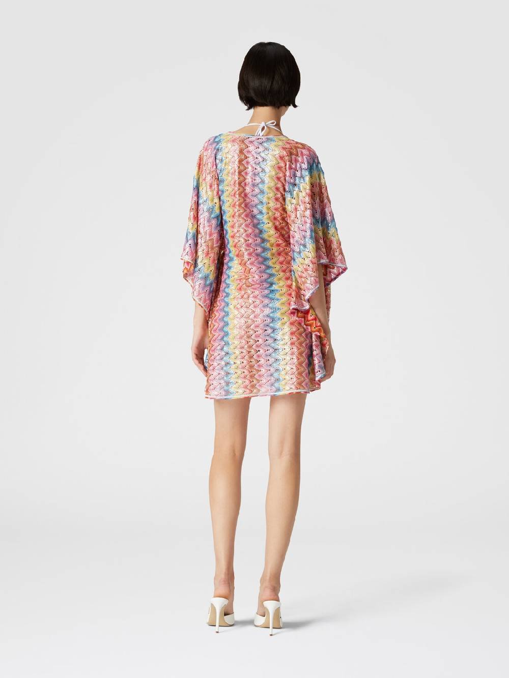 Missoni Caftano copricostume corto in pizzo spalmato Sottocosto