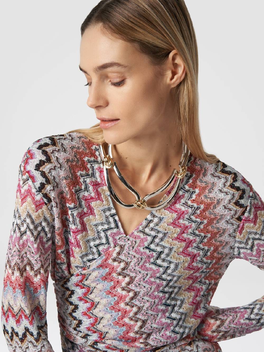 Missoni Tuta lunga in viscosa lamé zig zag Presa