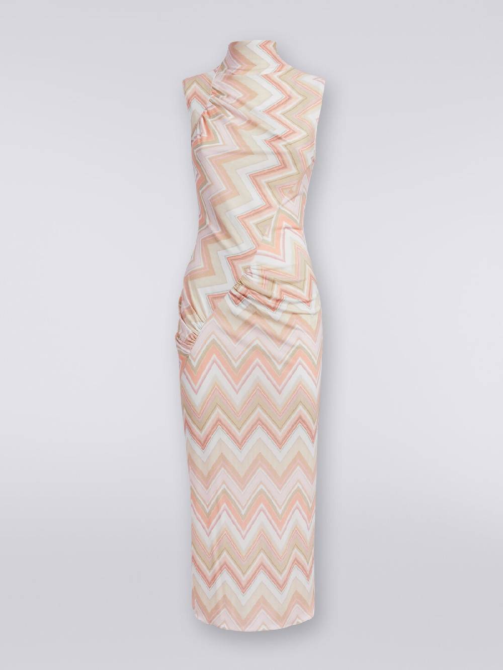 Missoni Abito longuette in viscosa zig zag con arricciature Online