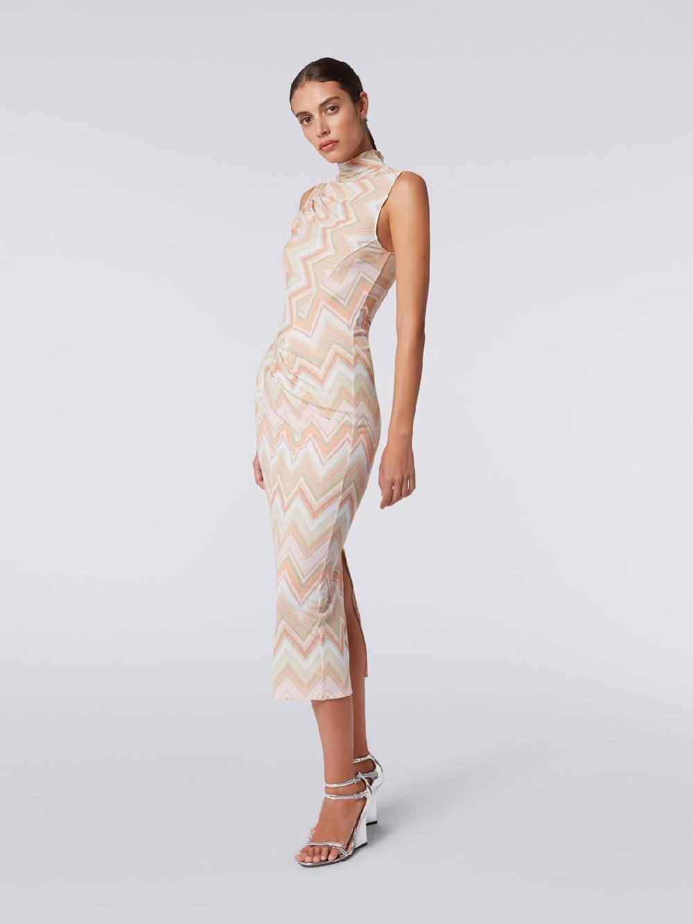 Missoni Abito longuette in viscosa zig zag con arricciature Online