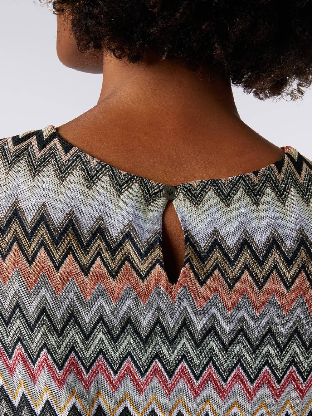 Missoni Abito a maniche corte in cotone e viscosa zig zag Saldi