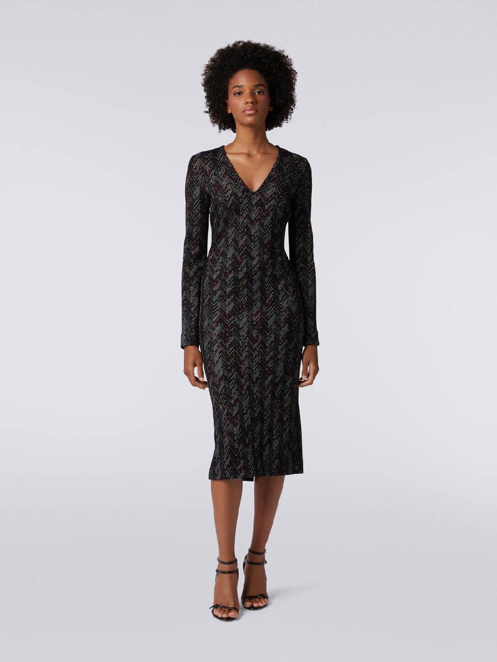 Missoni Abito lungo con scollatura a V in lana e viscosa zig zag Hotsell