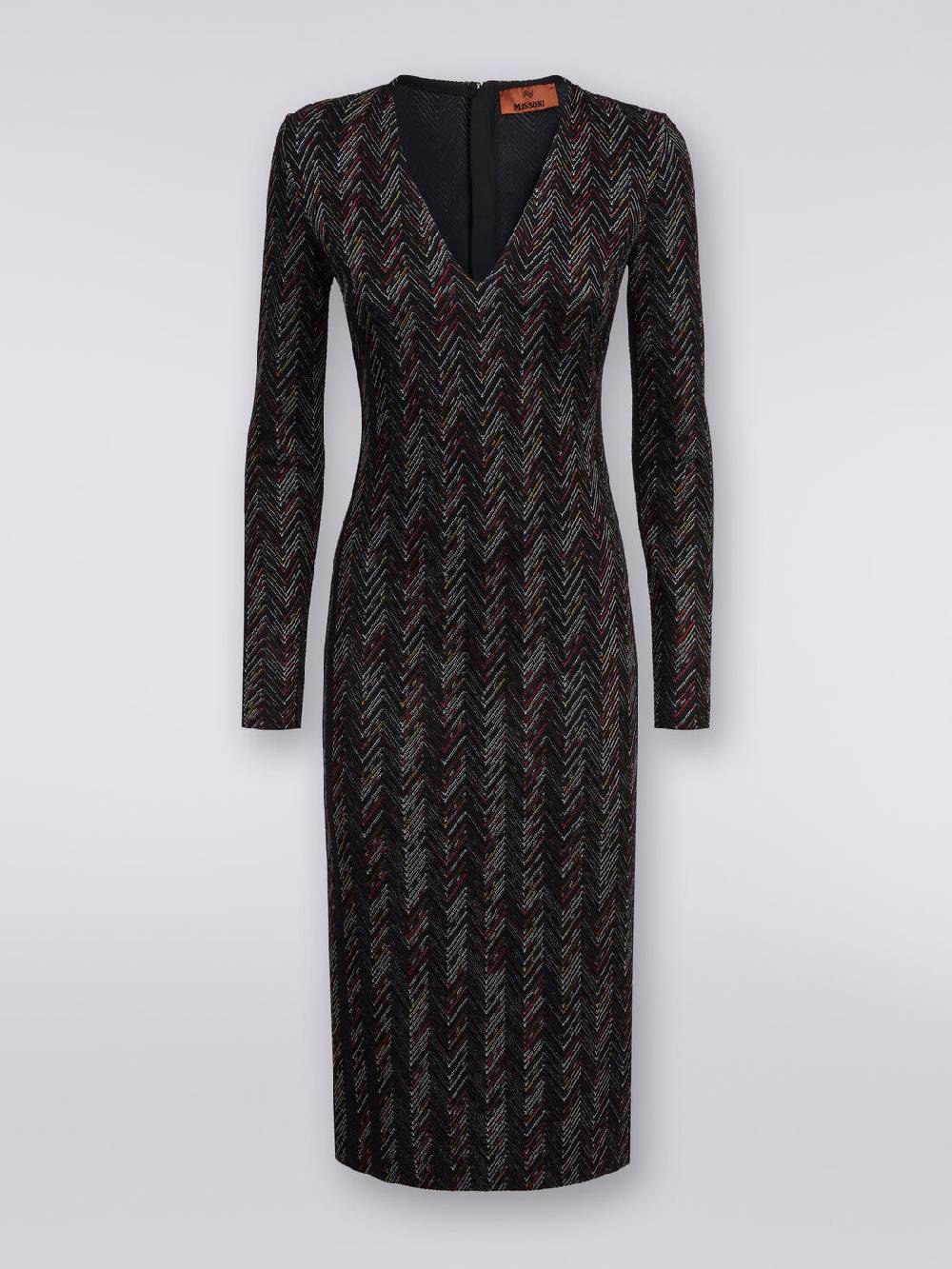 Missoni Abito lungo con scollatura a V in lana e viscosa zig zag Hotsell