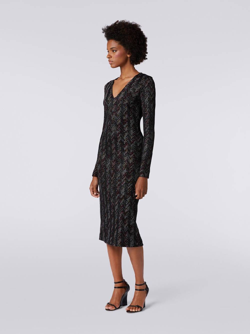 Missoni Abito lungo con scollatura a V in lana e viscosa zig zag Hotsell