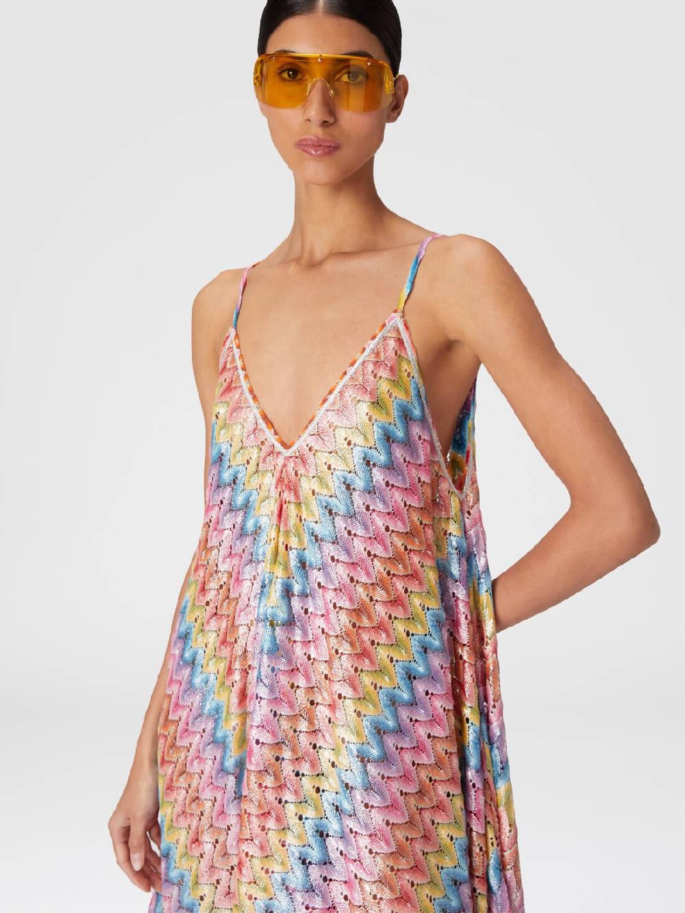 Missoni Abito copricostume a foulard in pizzo spalmato Vendita Economica