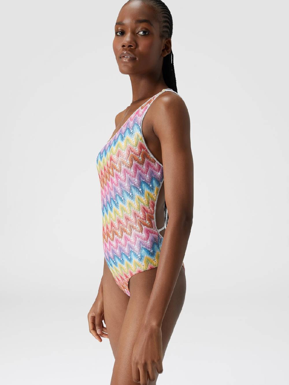 Missoni Costume intero monospalla in pizzo spalmato Negozio