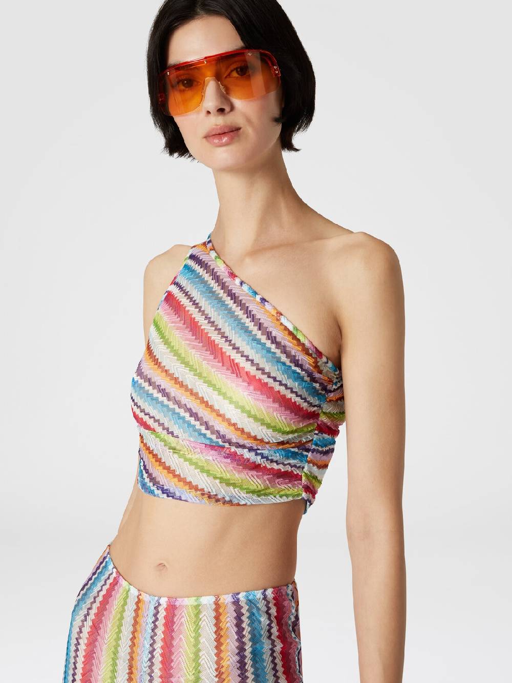 Missoni Crop top monospalla con arricciatura laterale Italy