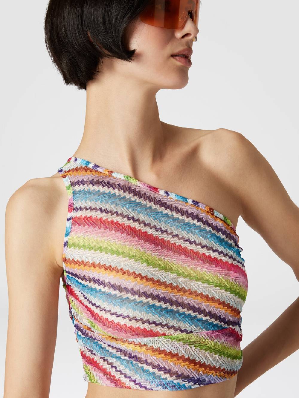 Missoni Crop top monospalla con arricciatura laterale Italy