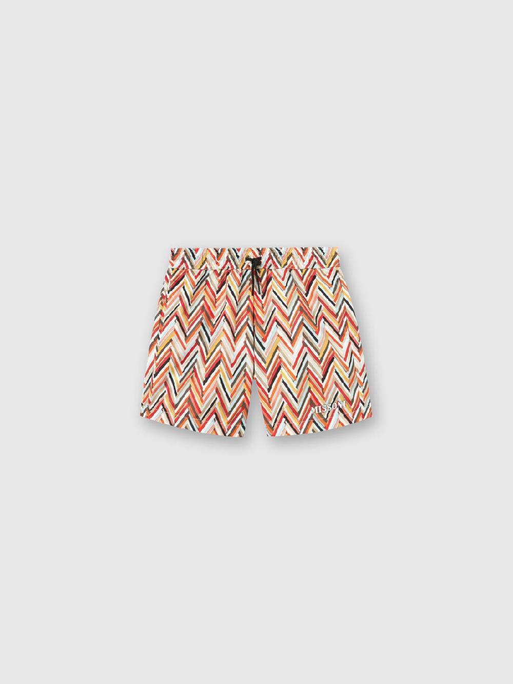 Missoni Boxer mare con pattern zig zag e logo In Linea