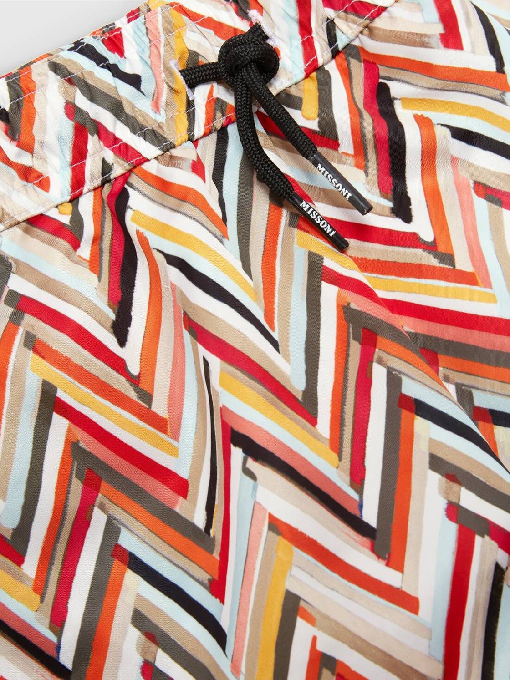 Missoni Boxer mare con pattern zig zag e logo In Linea