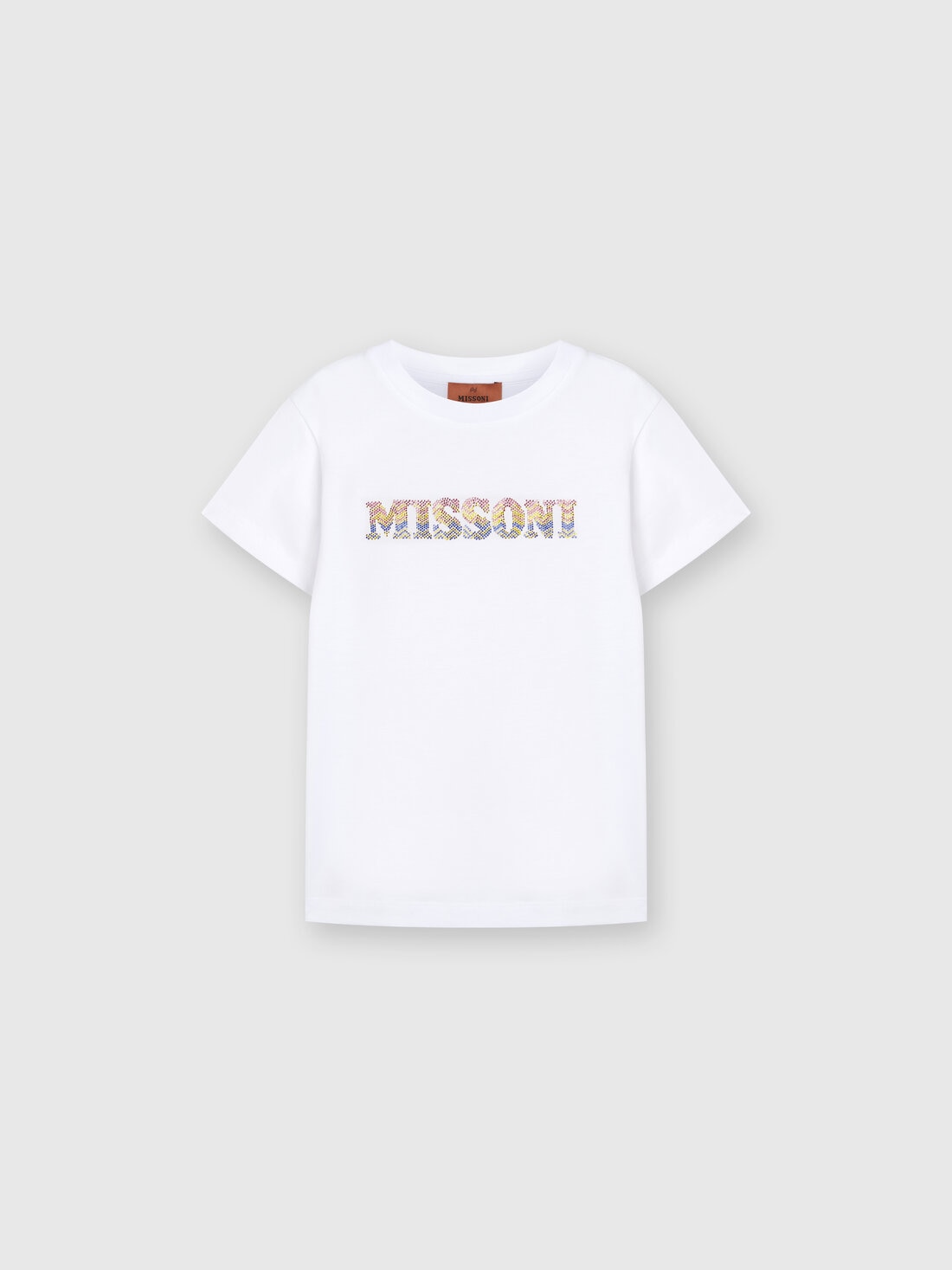 Missoni T-shirt in jersey di cotone con scritta logo chevron Vendita