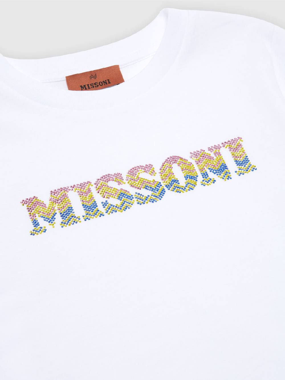 Missoni T-shirt in jersey di cotone con scritta logo chevron Vendita