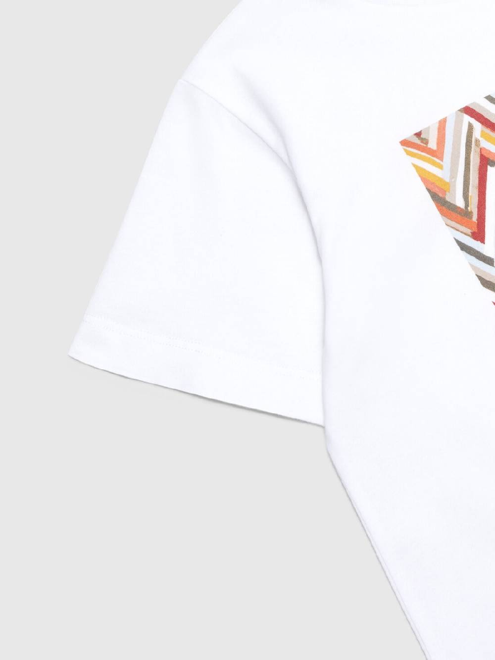 Missoni T-shirt in jersey di cotone con stampa chevron e logo Promozione